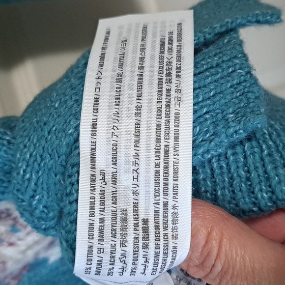 Hollister llama v neck sweater - XS - turquoise/teal blue - Picture 3 of 4